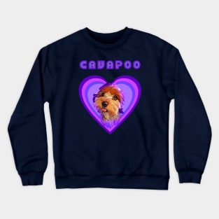 Cavapoo love (Purple rain) Crewneck Sweatshirt